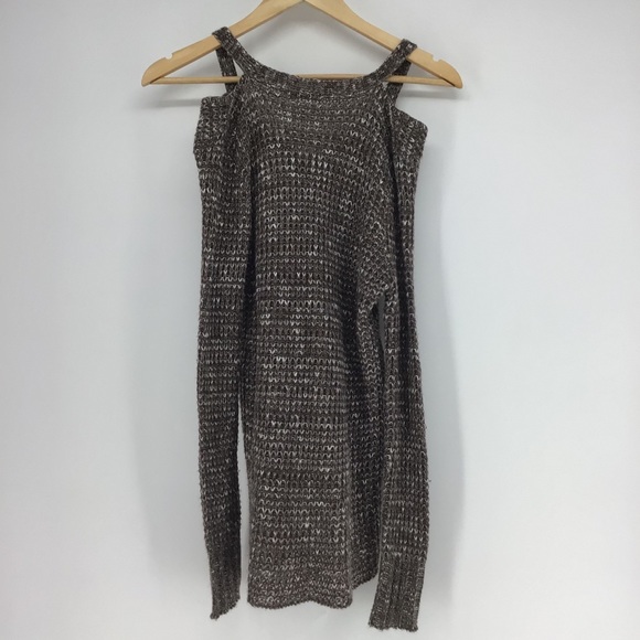 American Eagle Brown V-Neck Cold Shoulder Sweater - Picture 2 of 3